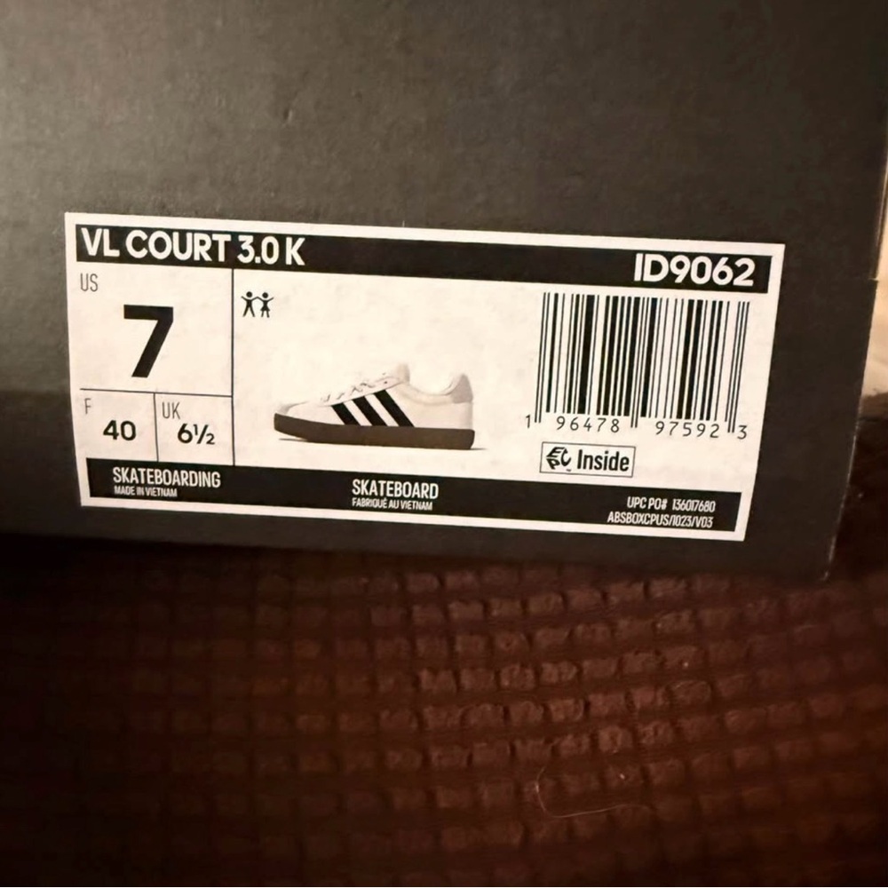 Adidas VL Court 3.0 K Sneakers - Black and White Stripes